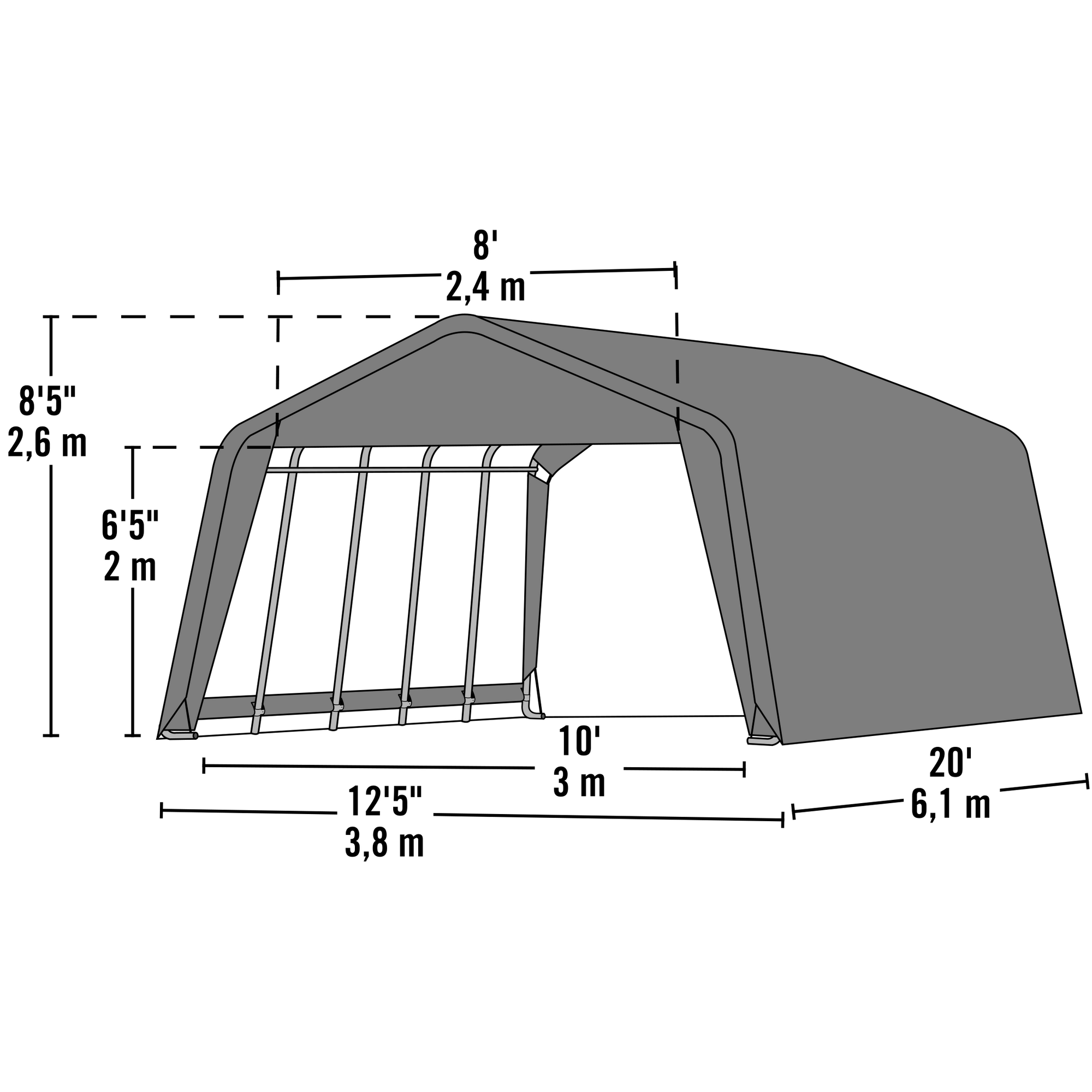 Weidezelt grün 380 x 260 x 610 cm + product picture