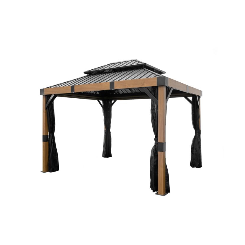 Gartenpavillon mit Dach und Vorhängen