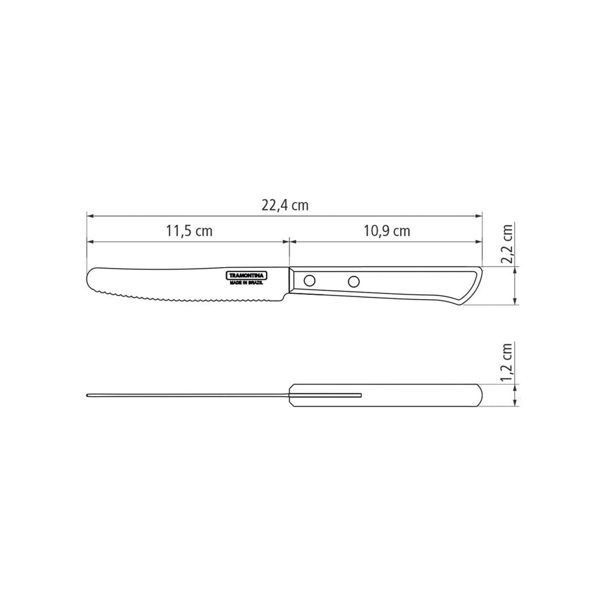 Frühstücksmesser aus rostfreiem Edelstahl mit Holzgriff 22,4 cm + product picture