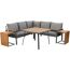 Eck-Loungemöbelset 'Sofia' Aluminium mit Holztisch