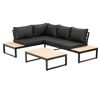 Loungemöbelset 'Rio' mit Aluminiumrahmen und Holztischen