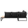 Loungemöbelset 'Rio' schwarz mit Holztisch