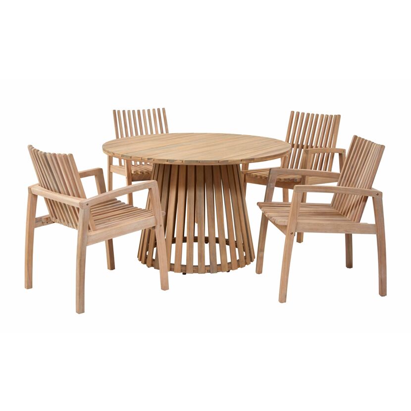 Gartenstuhlset 'Valentina' stapelbar Akazienholz braun 4 Stück