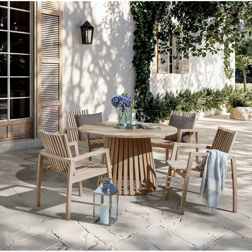 Gartenstuhlset 'Valentina' stapelbar Akazienholz braun 4 Stück