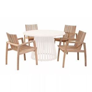 Gartenstuhlset 'Valentina' stapelbar Akazienholz braun 4 Stück