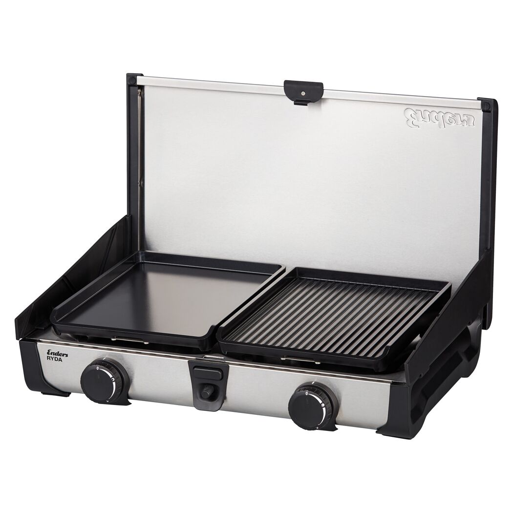 Gasgrill mit Grill- und Bratfläche