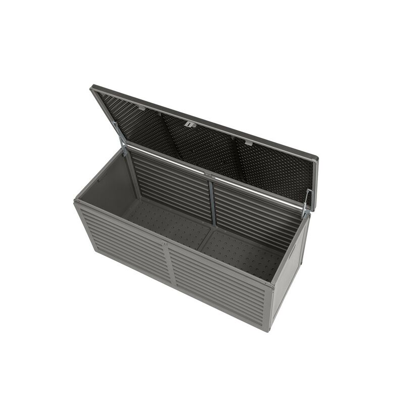 Geöffnete graue Kissenbox