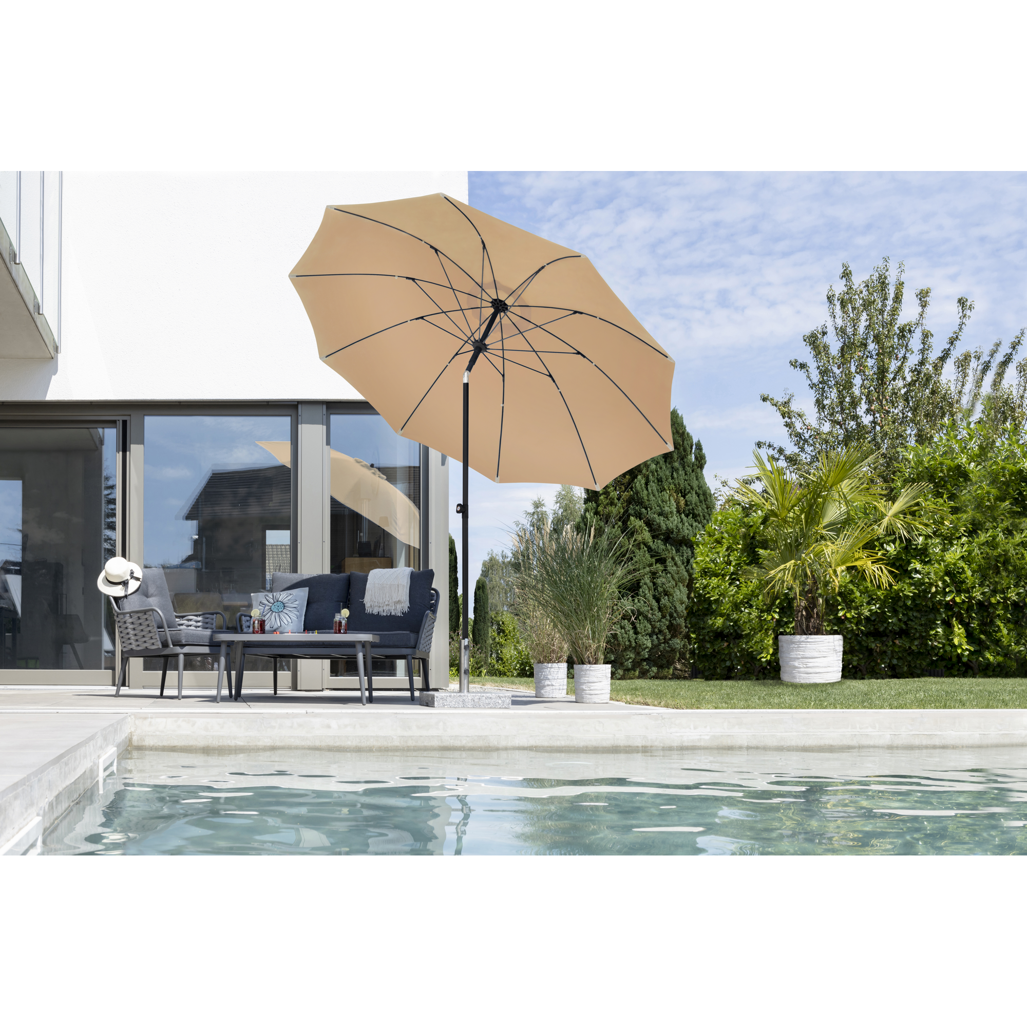 Marktschirm 'Tarifa' Apricot Ø 270 cm
