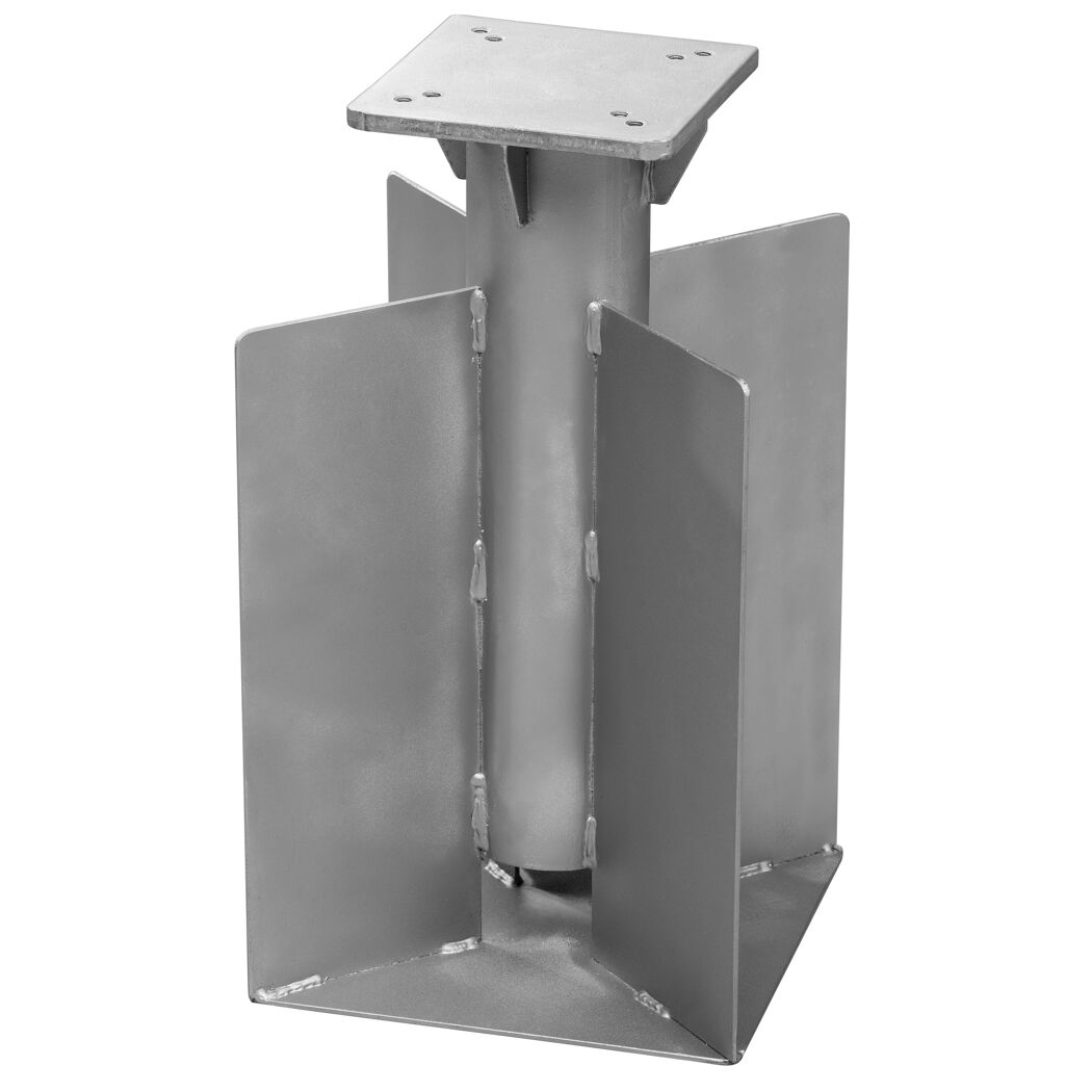 Bodenanker Stahl silbern 16 x 16 x 45 cm