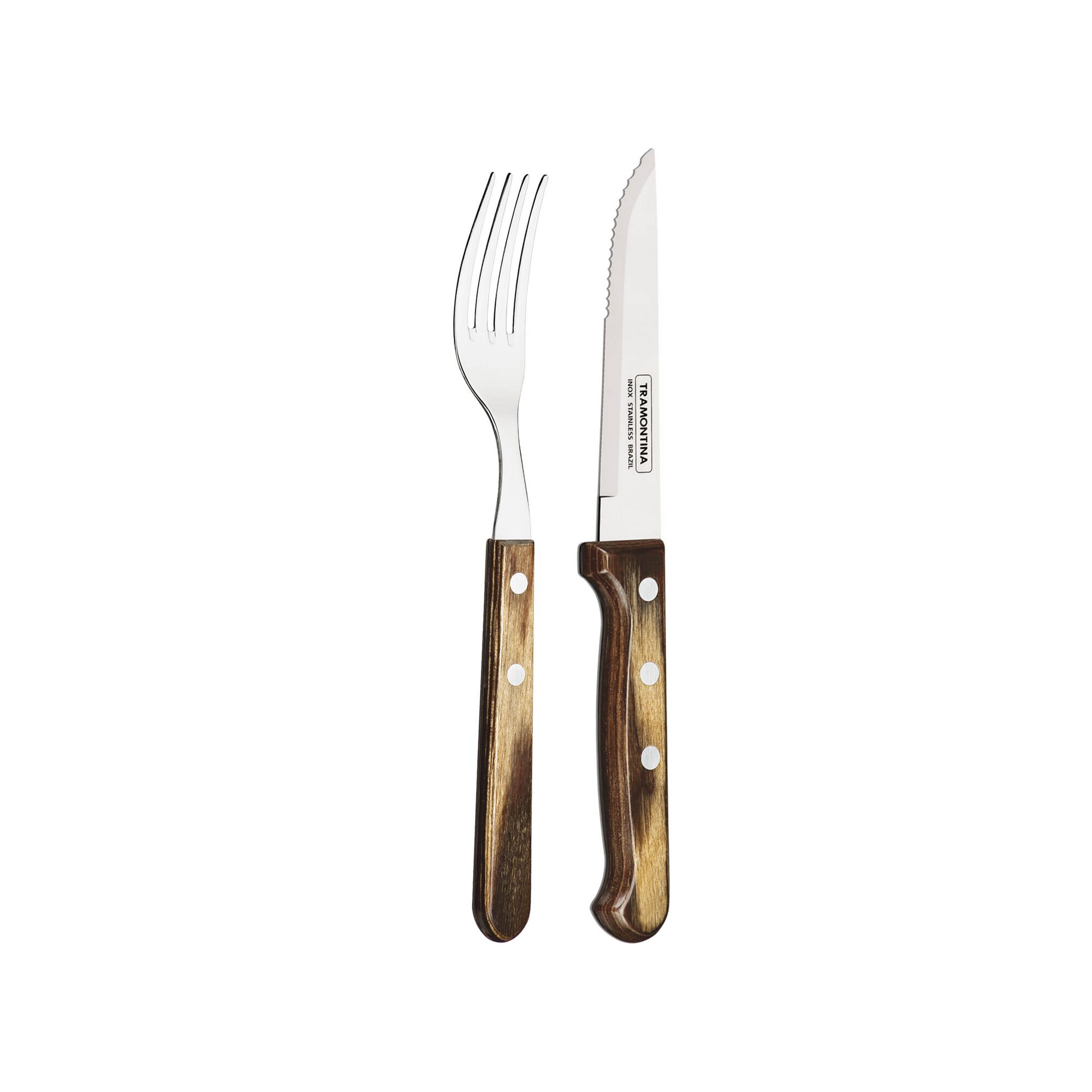 Messer und Gabel mit Holzgriff
