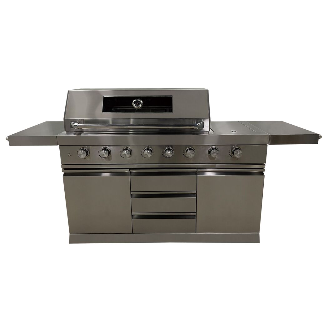 Großer Gasgrill aus Edelstahl