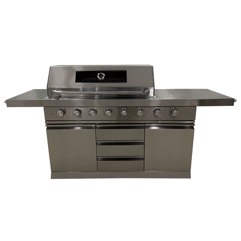 Großer Gasgrill aus Edelstahl