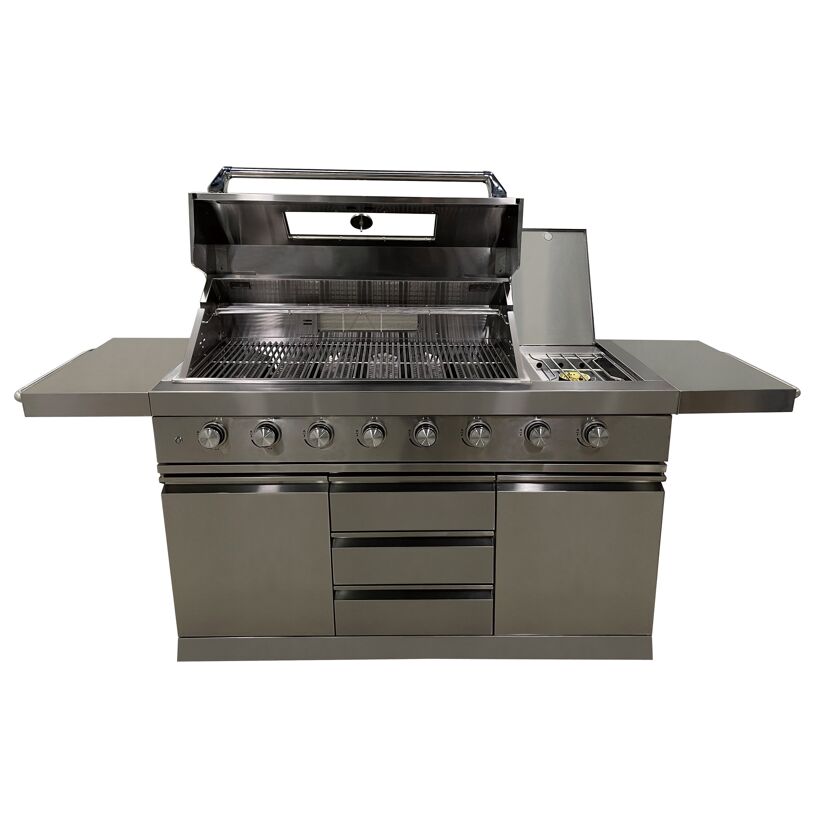 Großer Gasgrill mit sechs Drehreglern