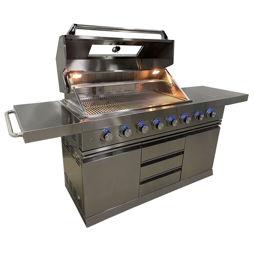Großer Gasgrill aus Edelstahl