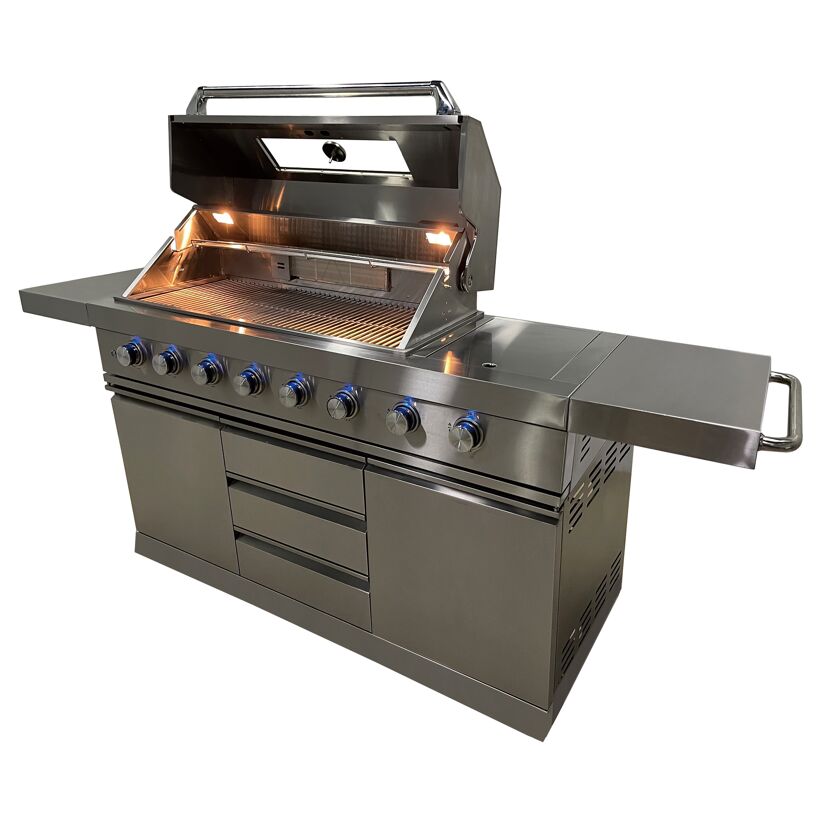 Großer Gasgrill mit sechs Brennern