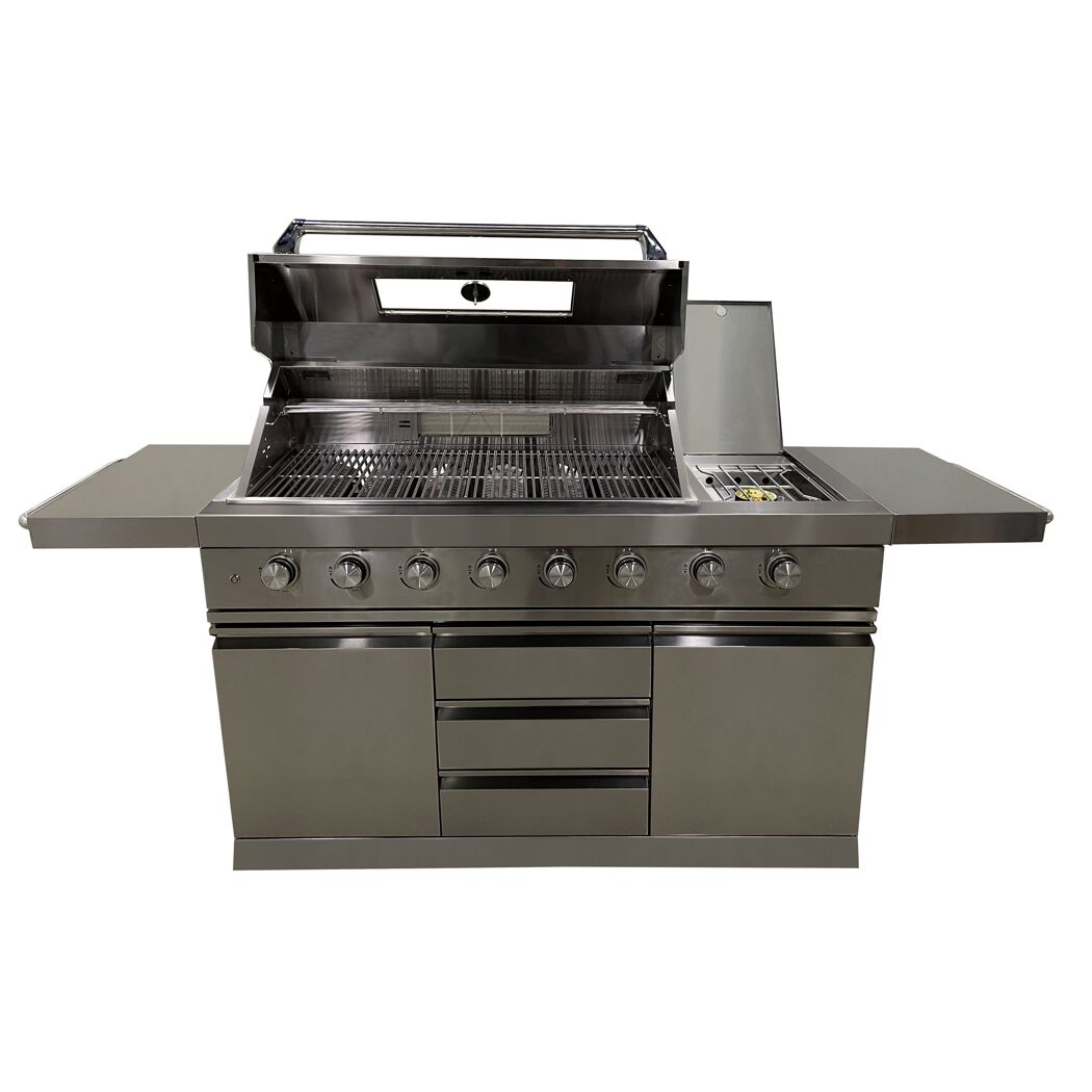 Großer Gasgrill aus Edelstahl