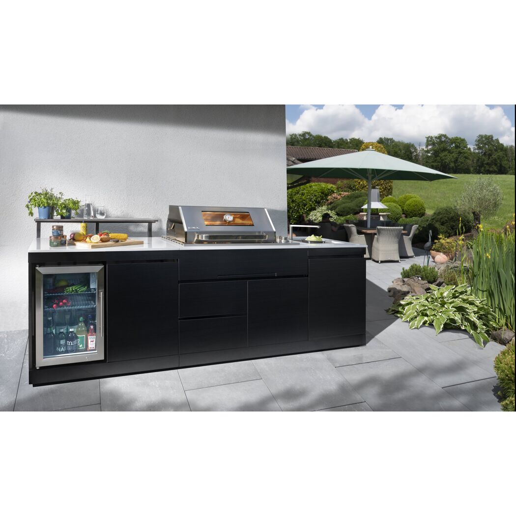 Outdoorküche 'Bradford' schwarz 270 x 92 x 120 cm