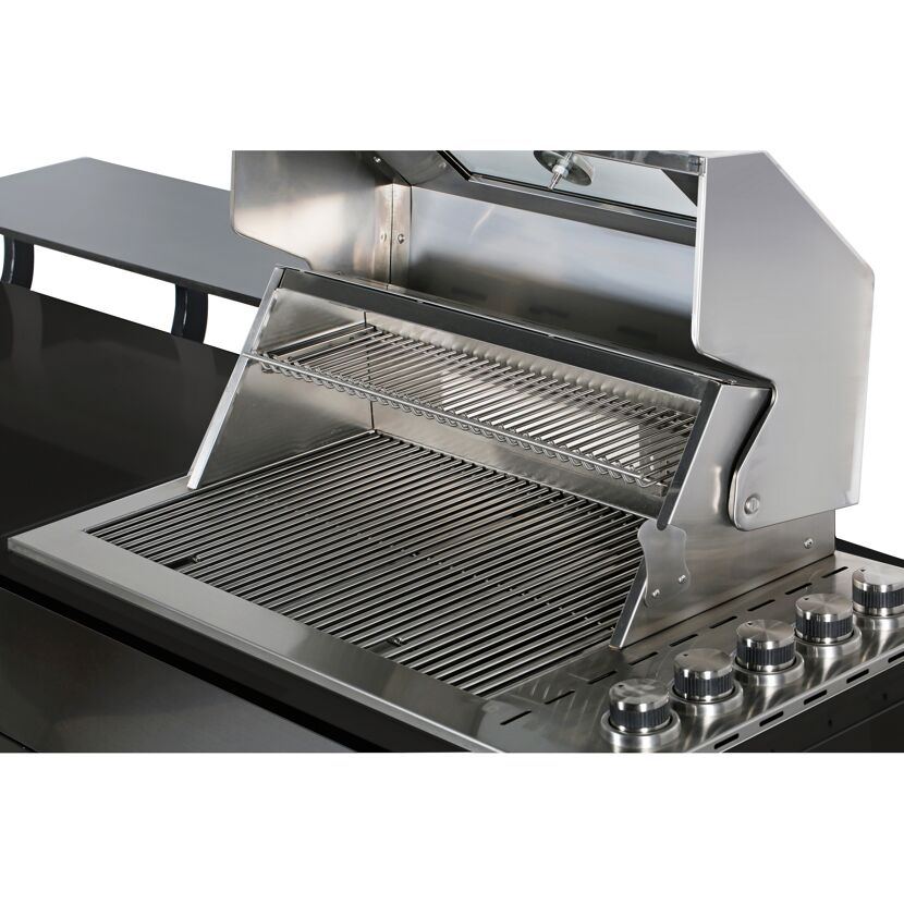 Offener Gasgrill mit sechs Drehreglern
