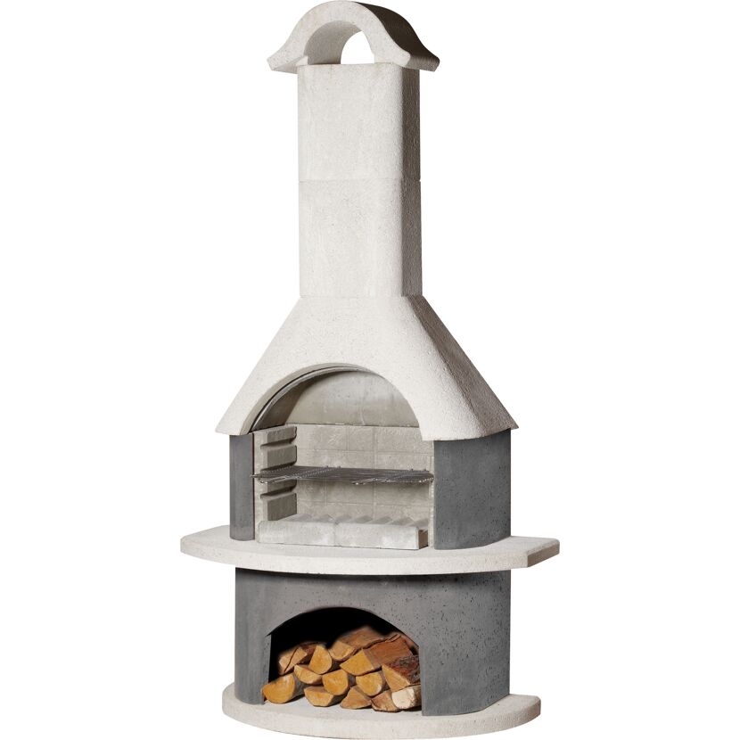 Grillkamin aus Beton mit Grillrost