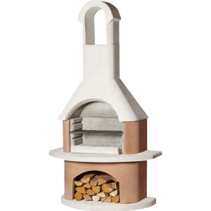 Grillkamin 'Bali' weiß/terracotta 110 x 203 cm