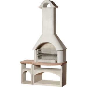Grillkamin 'Bozen' weiß/terracotta 117 x 210 x 65 cm
