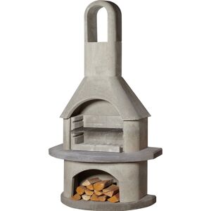 Grillkamin 'Alicante' betonfarben/anthrazit 110 x 203 x 65 cm