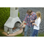 Grillkamin 'Carmen' grau, terracotta 180 x 203 x 65 cm mit Tisch