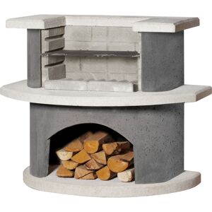 Holzkohlegrill 'Kopenhagen' weiß/anthrazit 110 x 110 x 65 cm