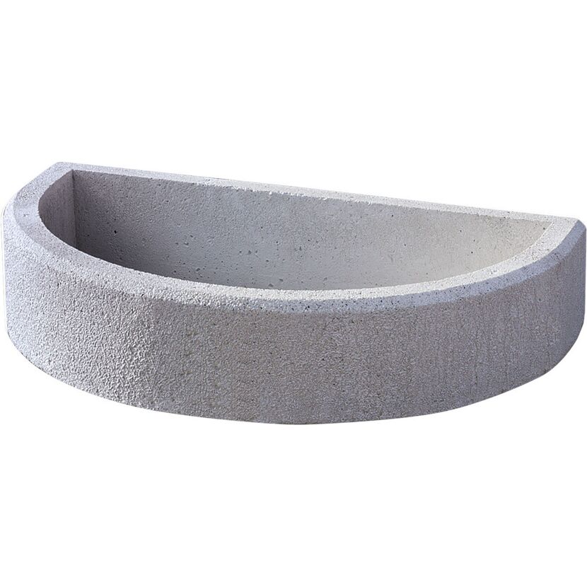 Halbrunder Blumenkasten aus Beton