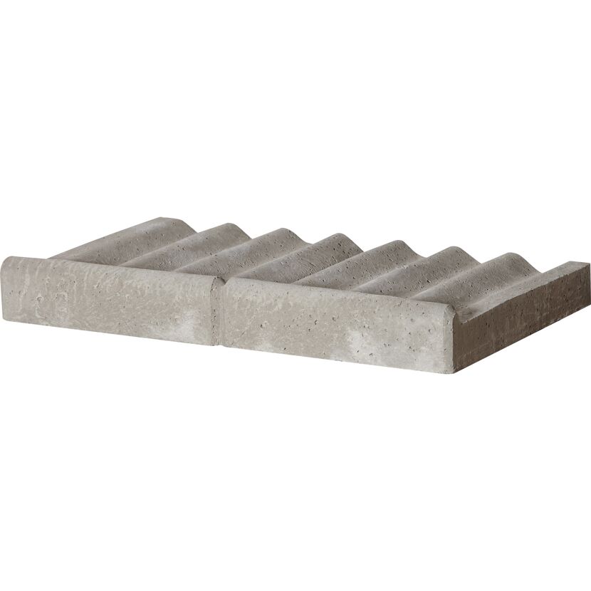 Gewellter grauer Bodenbelag aus Beton