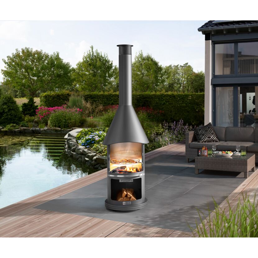 Gartenkamin Auckland mit Grillrost