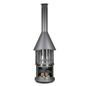 Edelstahl-Grillkamin 'Melbourne' hellgrau Ø 65 x 39 x 230 cm