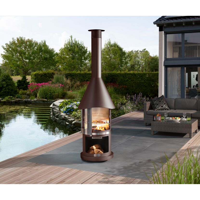 Gartenkamin mit Grillrost