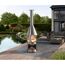 Gartenkamin aus Edelstahl mit Grillrost