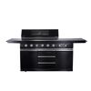 Schwarzer Gasgrill mit sechs Drehreglern