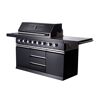 Schwarzer Gasgrill mit sechs Brennern