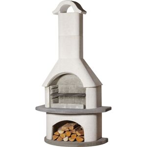 Grillkamin 'Davos' weiß/terracotta 110 x 210 x 65 cm