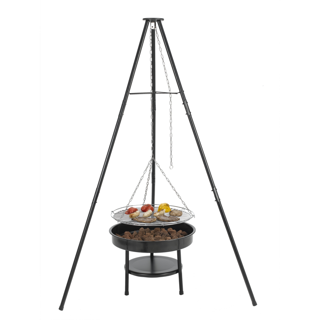 Bild von Dreibein-Schwenkgrill 'Cary' schwarz Ø 46,5 cm