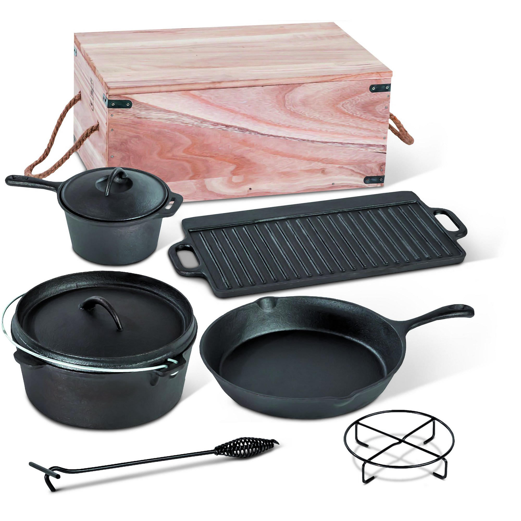 Dutch-Oven-Set Gusseisen, 7-teilig + product picture