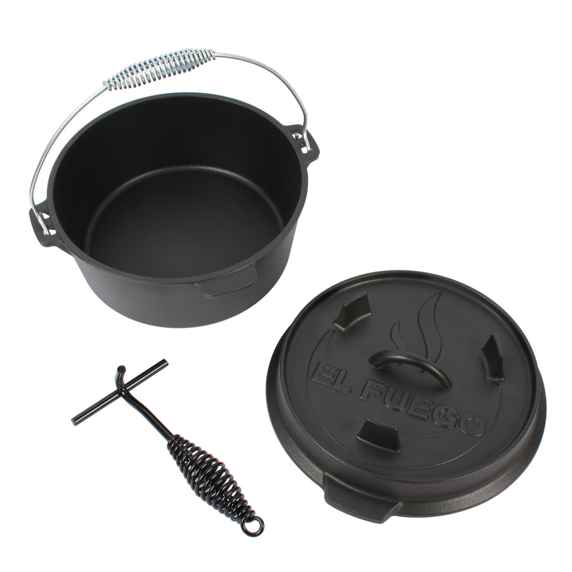 El Fuego Dutch Oven mit Deckel und Deckelheber
