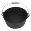 Schwarzer gusseiserner Dutch Oven mit Henkel