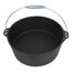 Schwarzer gusseiserner Dutch Oven mit Henkel