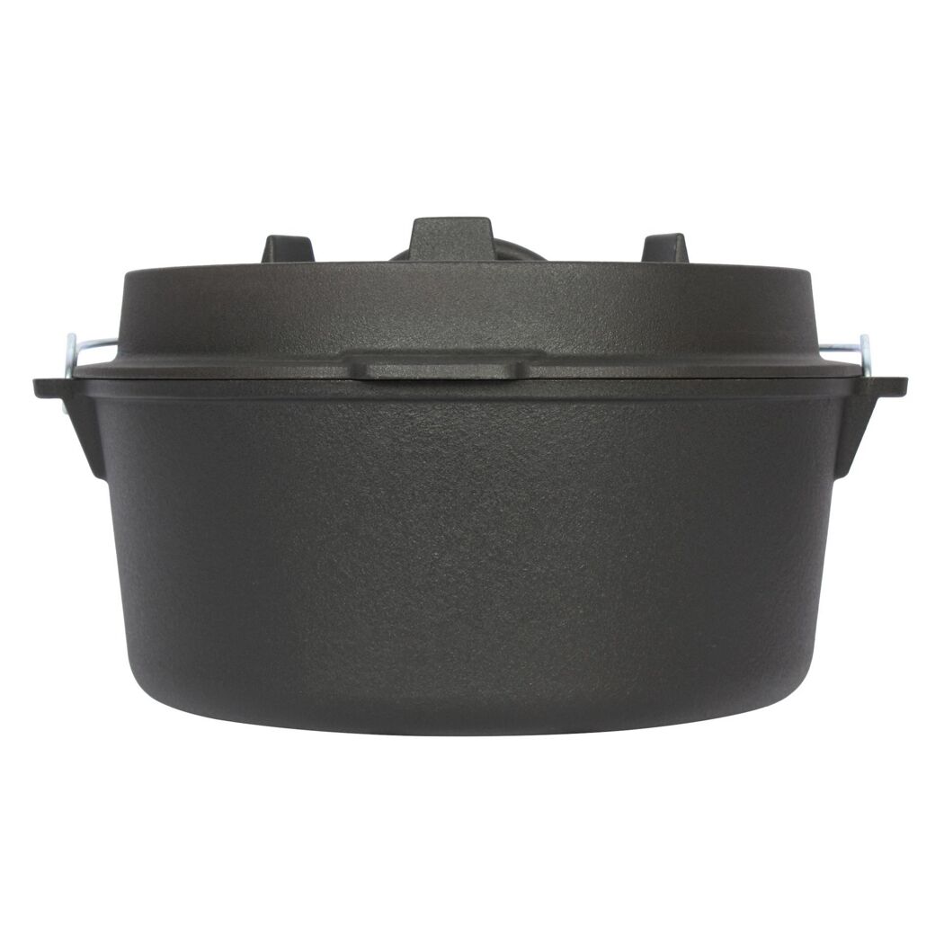 Schwarzer gusseiserner Dutch Oven