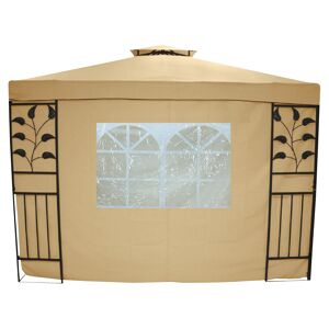 Seitenteile mit Fenster für Pavillon 'Livorno' beige 2er-Set