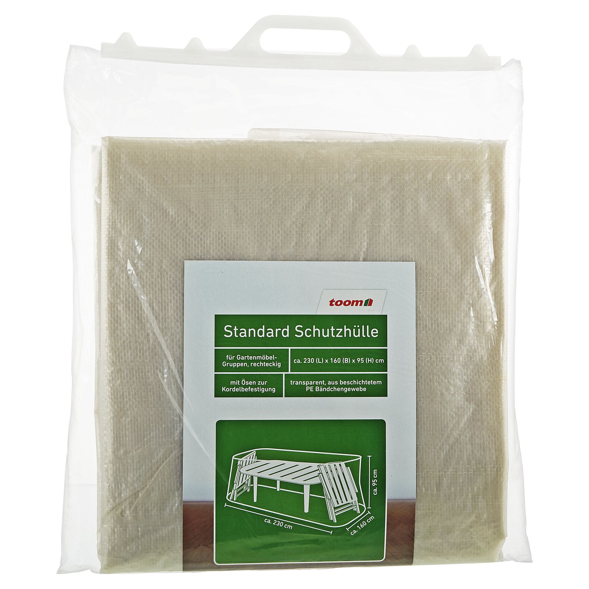 Schutzhülle für Gartenmöbelgruppe in Verpackung