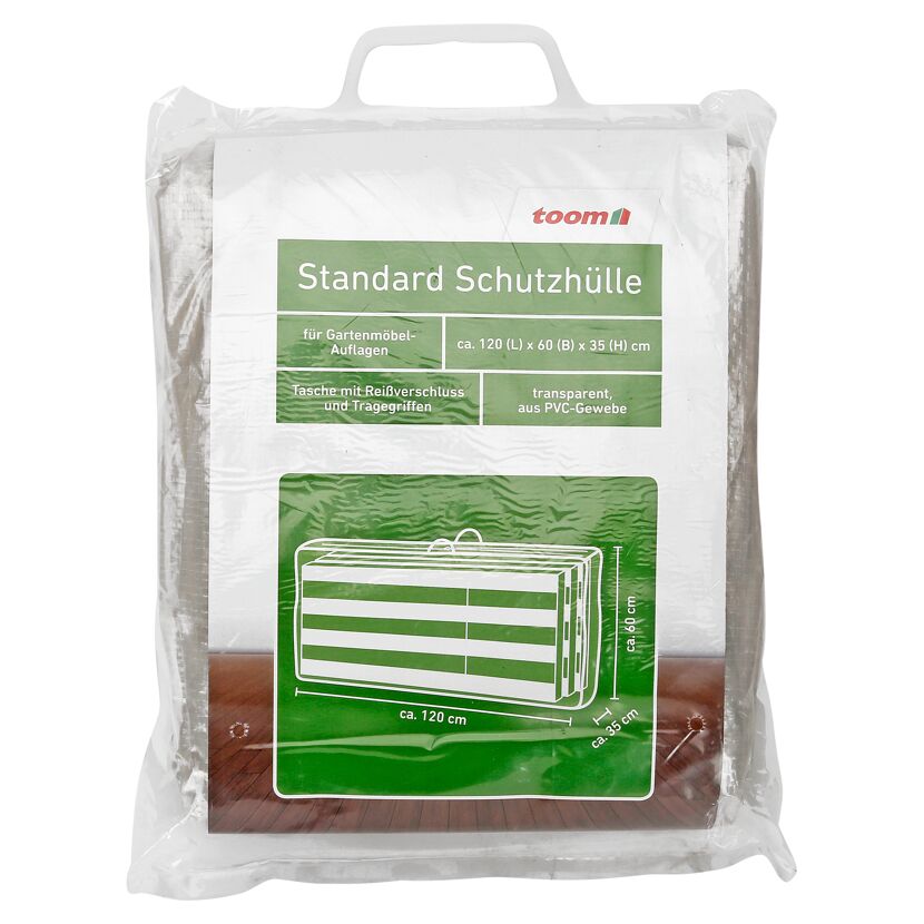 Schutzhülle für Gartenmöbel-Auflagen in Folie verpackt