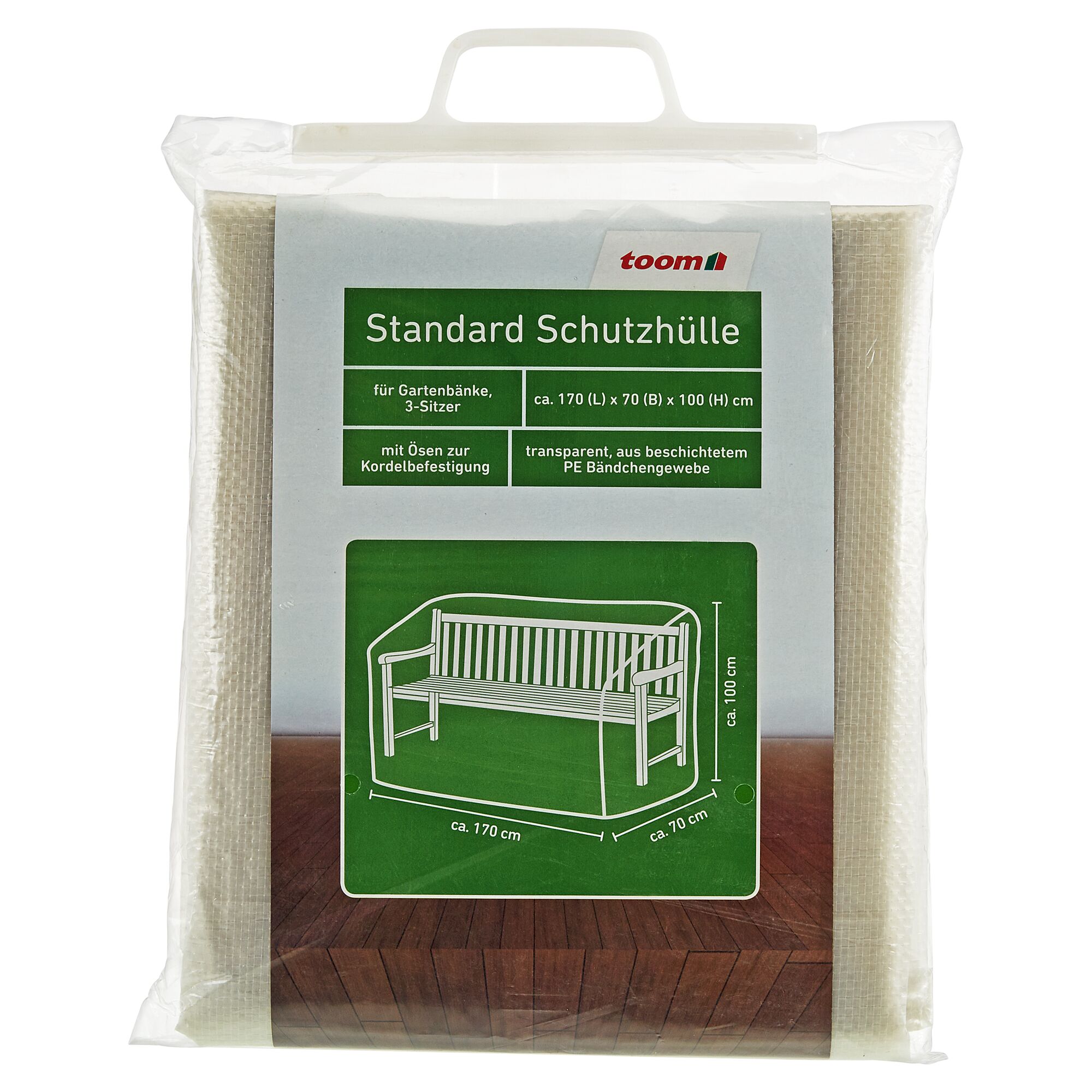 Schutzhülle für Gartenbank, 3-Sitzer, transparent