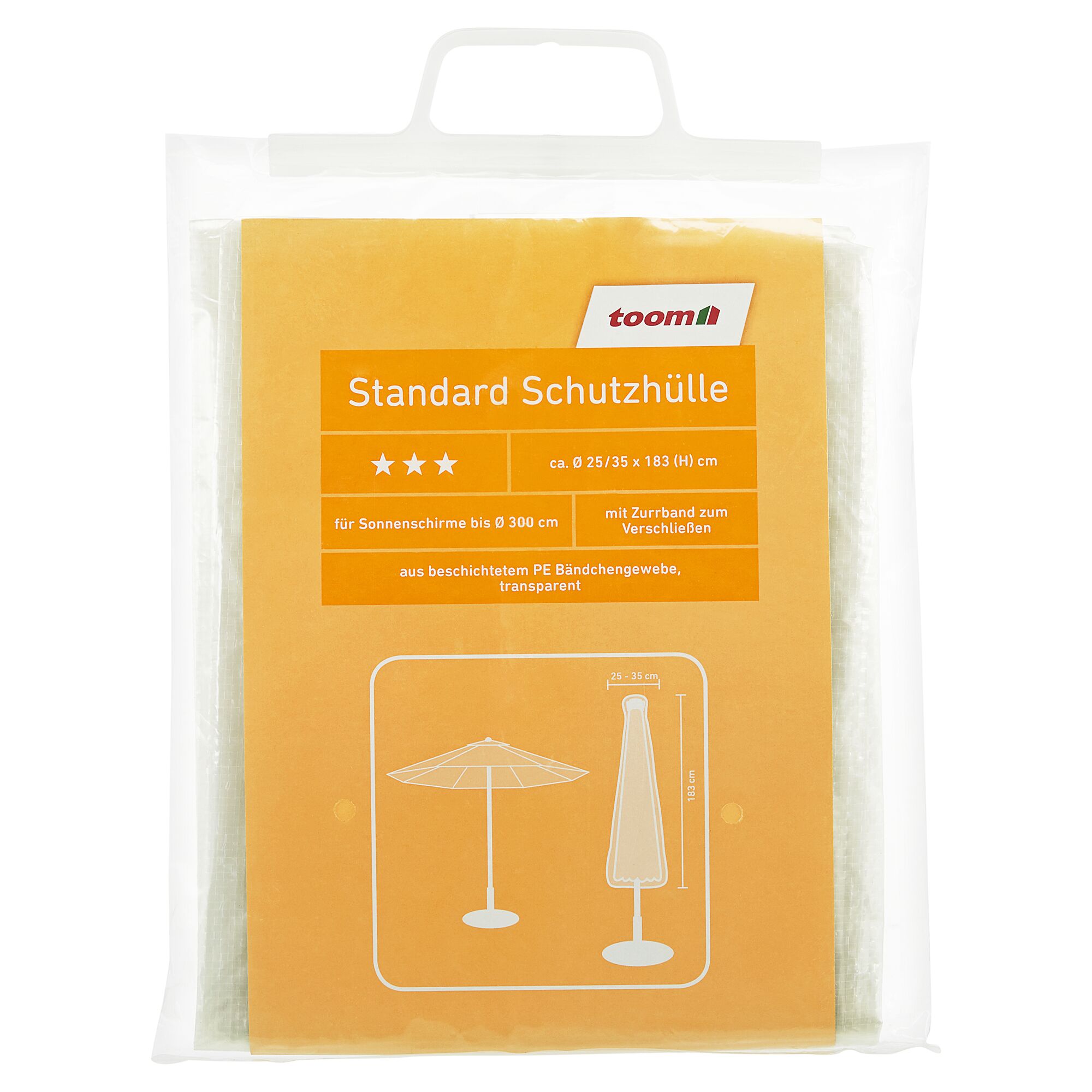 Schutzhülle für Sonnenschirme, 300 cm, transparent