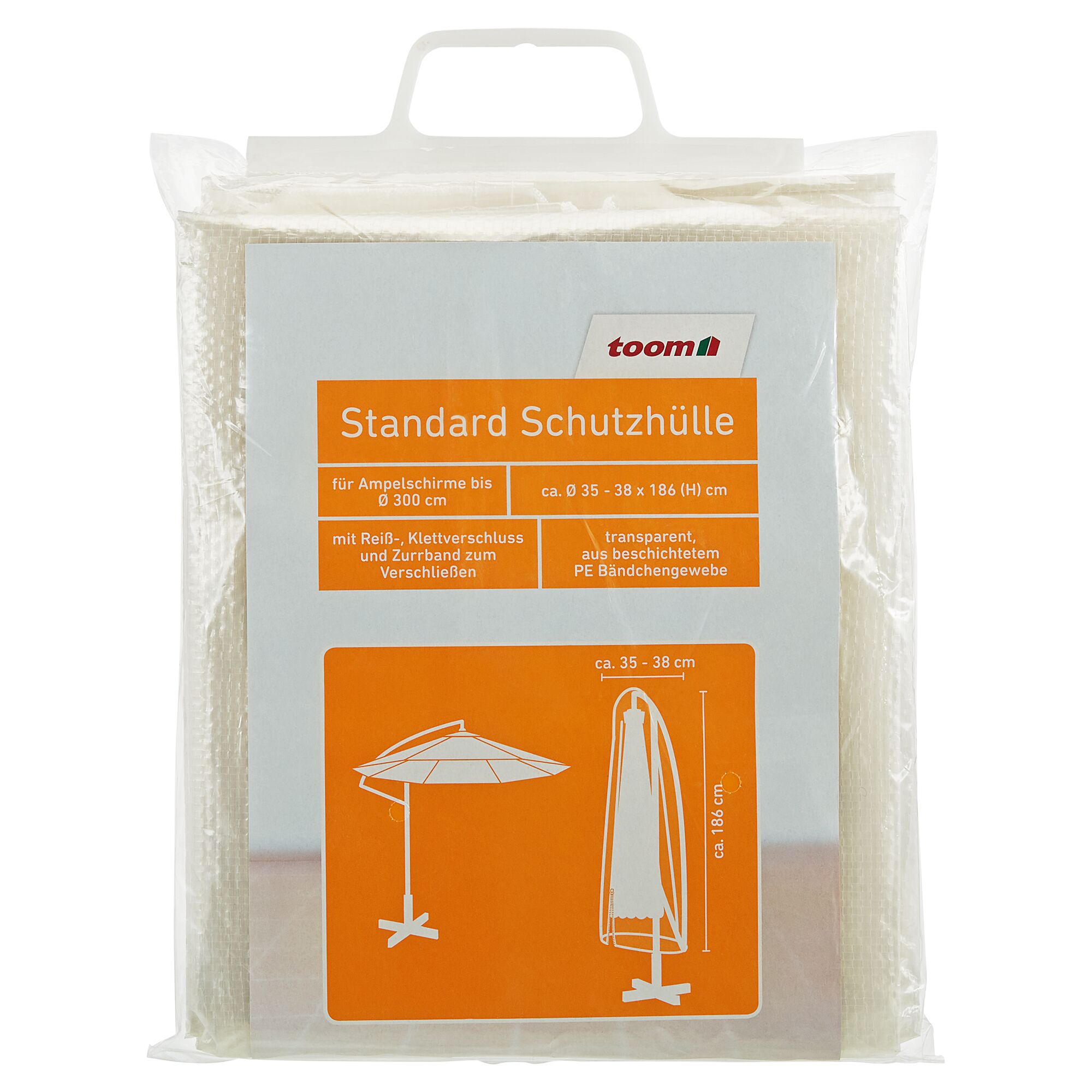 Transparente Schutzhülle für Ampelschirme von toom
