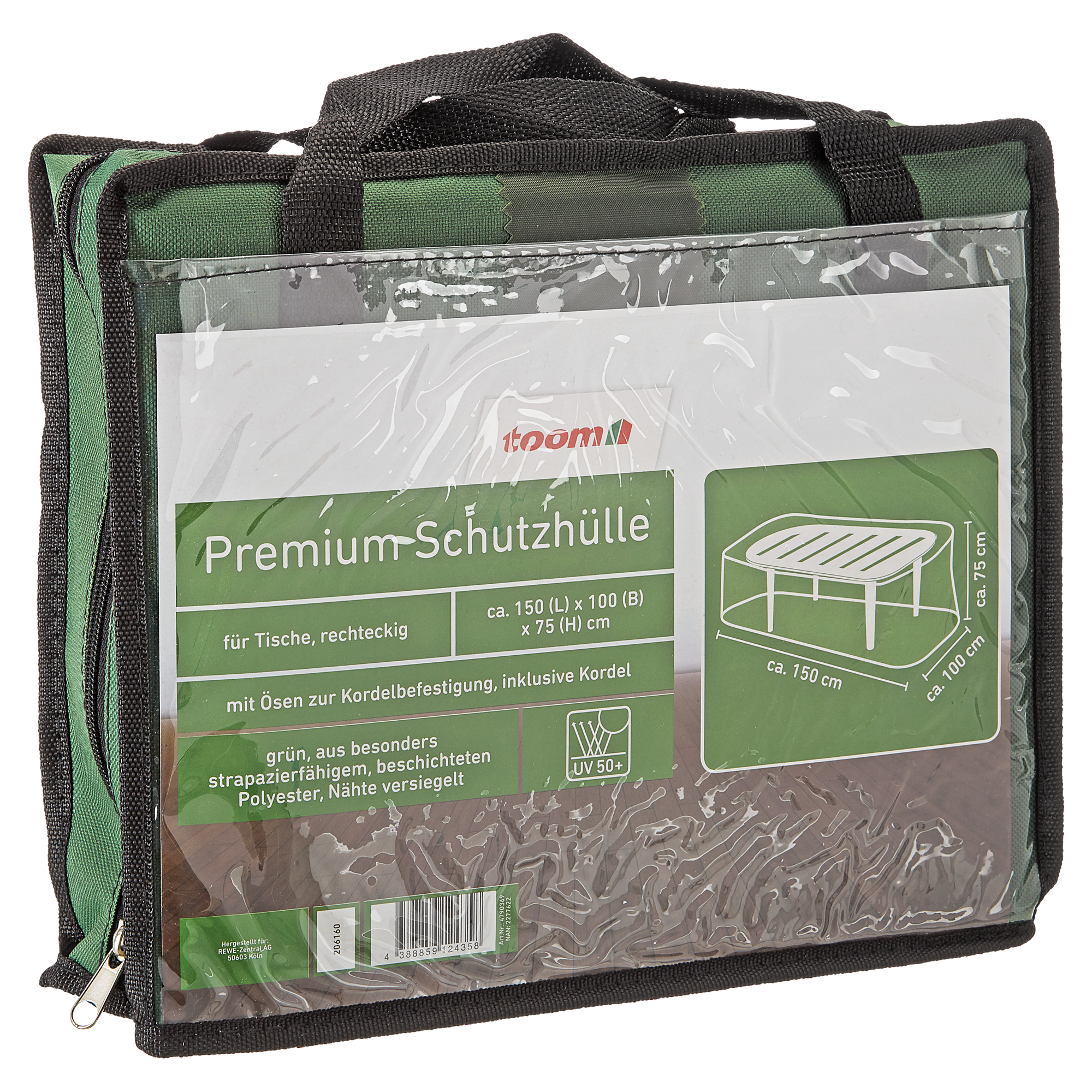 Schutzhülle 'Premium' grün 150 x 100 x 75 cm, für Gartenmöbel-Set + product picture